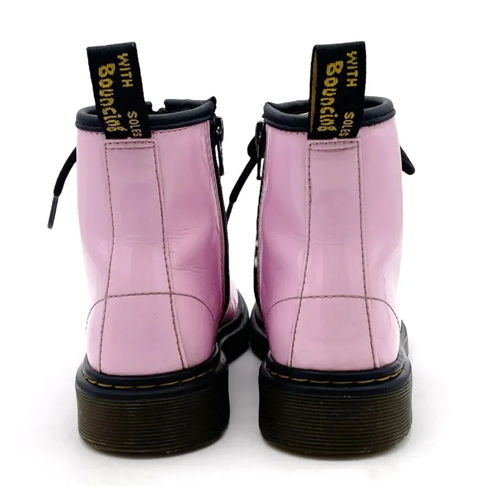 Dr. Martens Junior 1460 8-Eye Combat Boot Light Pastel Pink Leather Girls Size 2